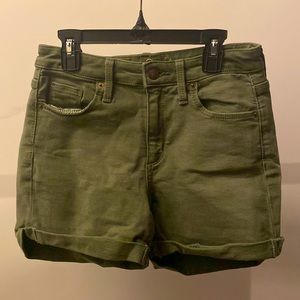 army green cuffed shorts